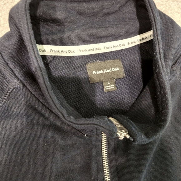 Men's Frank & Oak Navy Zip-up Cardigan Sweater Size Large- Excellent Condition - Picture 4 of 8